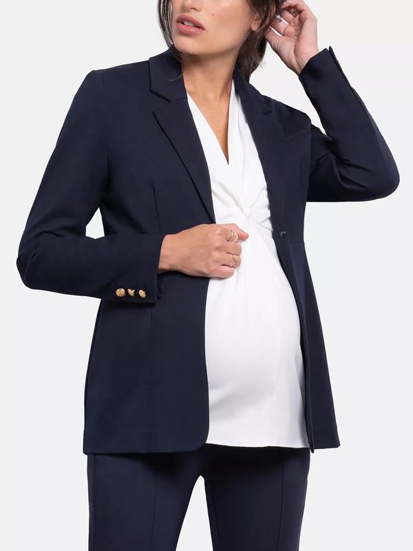 Taye Ponte Maternity Blazer in Navy