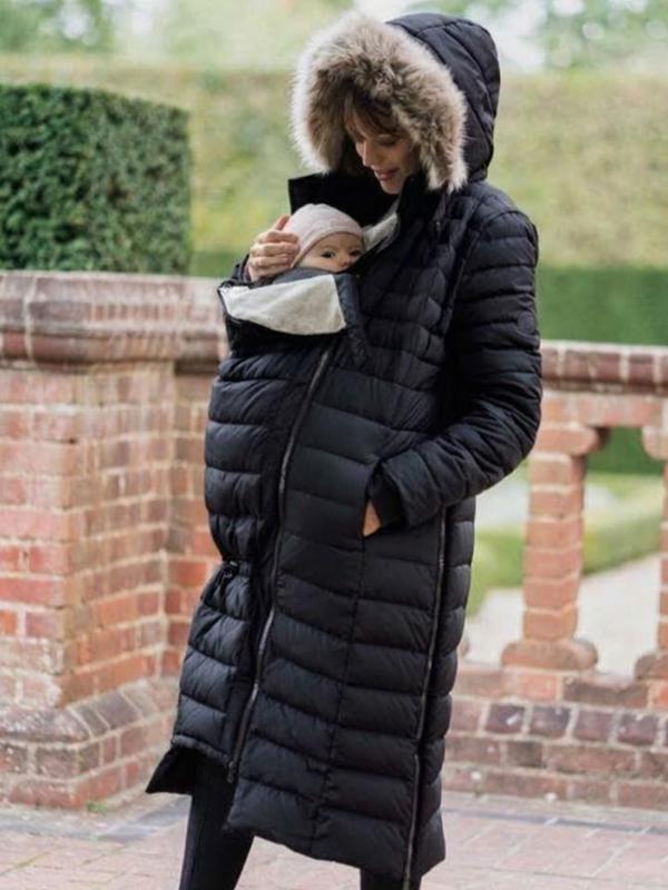 Liz 2-in-1 Maternity Babywearing Coat in Black
