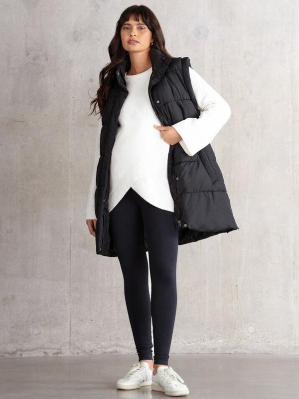 Archie Maternity and Babywearing Belted Vest in Black