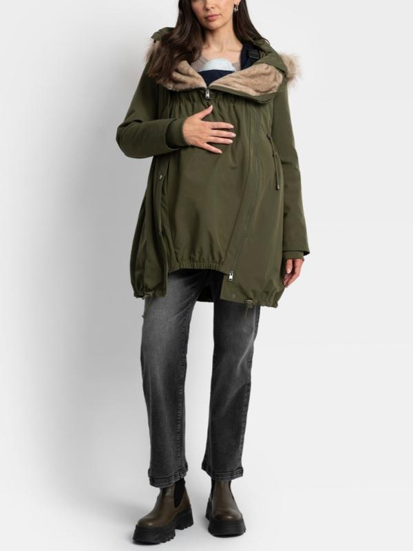 Valina 3-in-1 Maternity Coat in Khaki