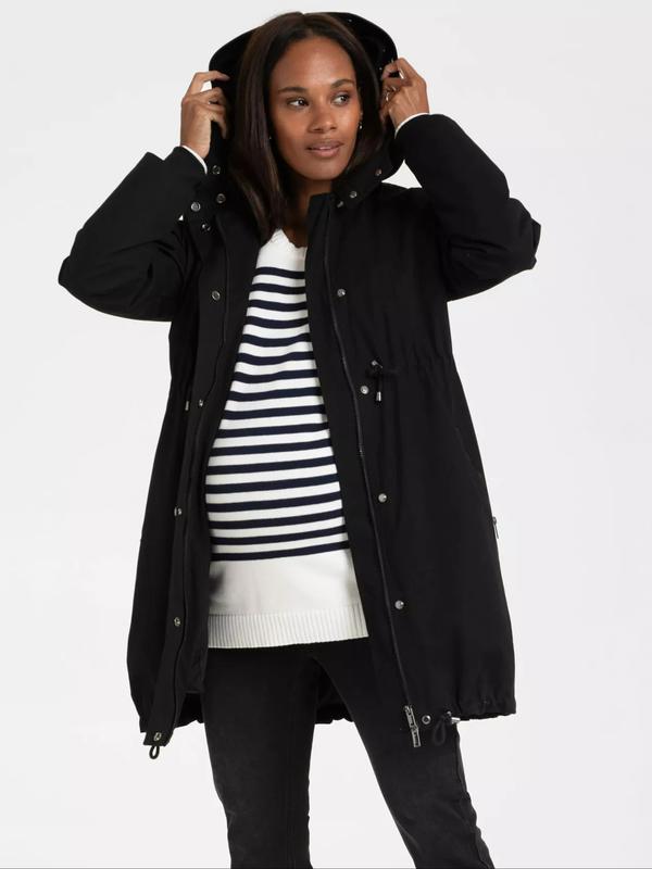 Zorah 3-in-1 Rain Resistant Maternity & Babywearing Parka in Black