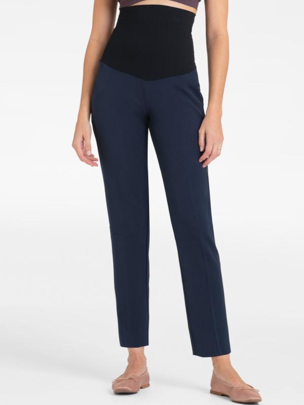 Luisa Tapered Compression Maternity Trousers in Navy
