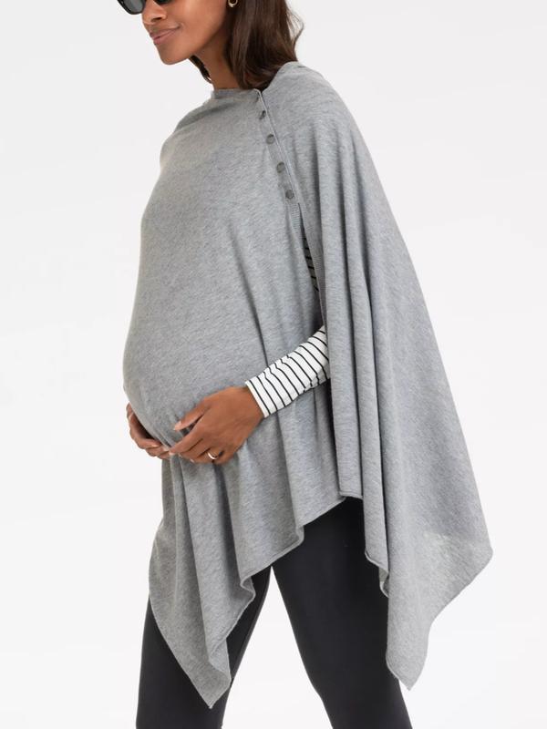 Madison Maternity & Nursing Poncho in Grey