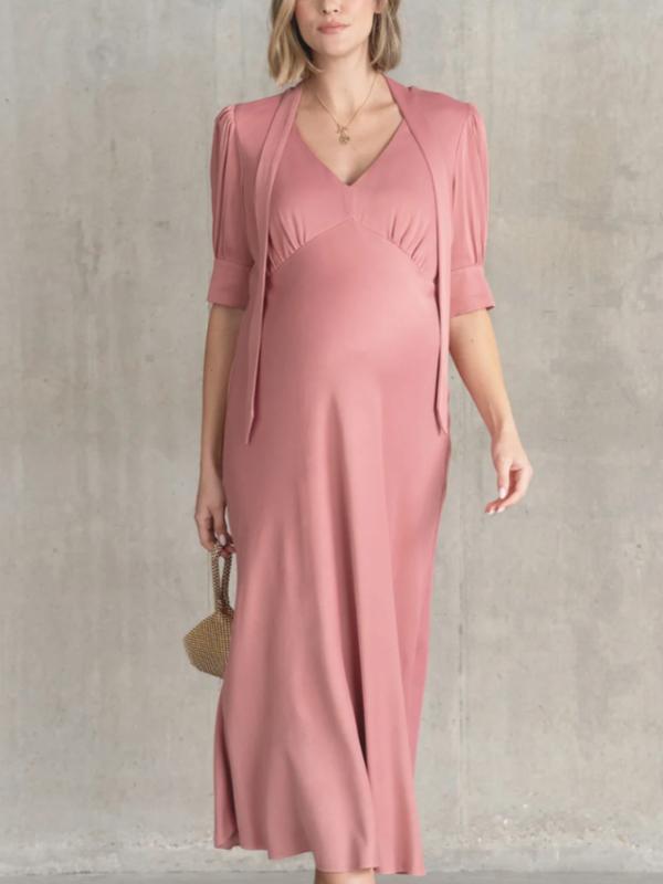 Dido Maternity Midi Dress in Pink